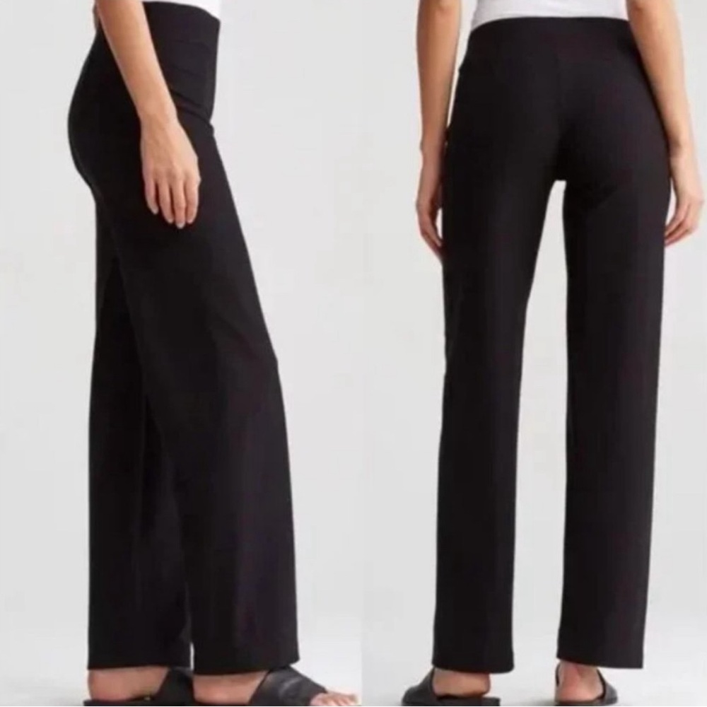 Eileen Fisher Black System Washable Crepe Straight Pants EETK | Small